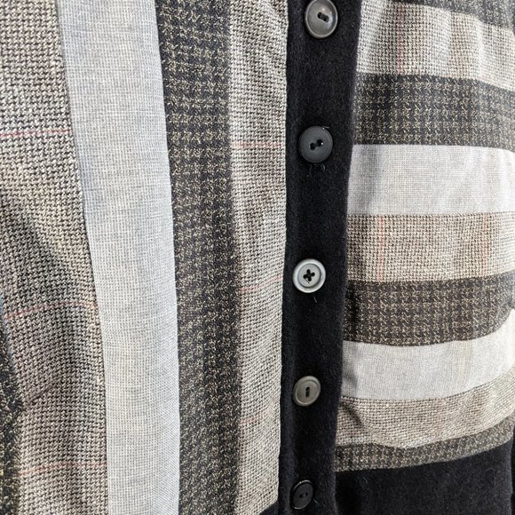 Natalie Gerber patchwork neutral color block wool dress coat - Picture 4 of 6